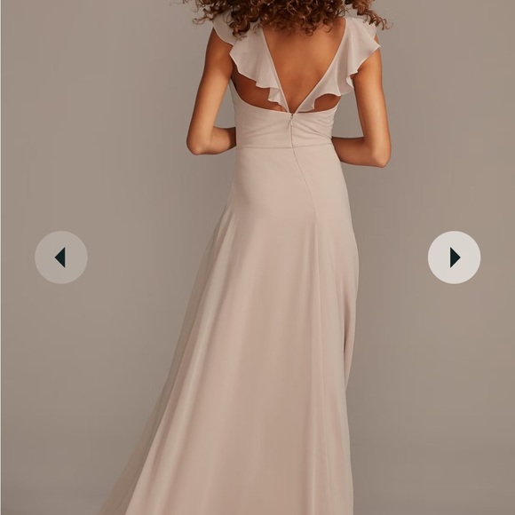 David’s bridal v neck ruffle spaghe - Picture 2 of 5